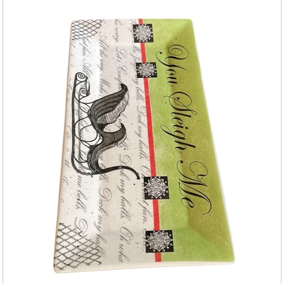 “You Sleigh Me” Christmas Platter by Muse Ware Pottery - Picture 3 of 11